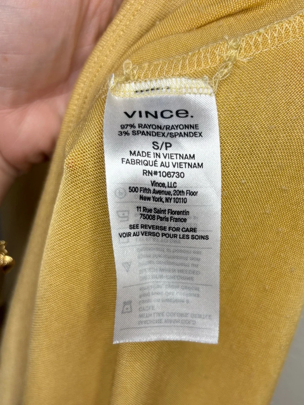 Vince Yellow Scoop Neck Camisole Wrap Dress Rayon size Small